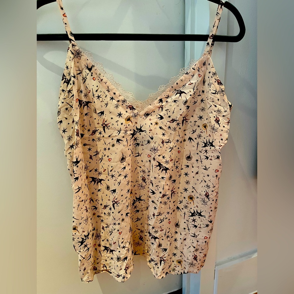 Blush pink silk camisole by the Kooples